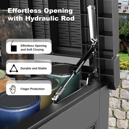 268 Gallon Outdoor Deck Box,Storage Lockable Waterproof Patio Furniture,Garden Tools,Cushions,Pool