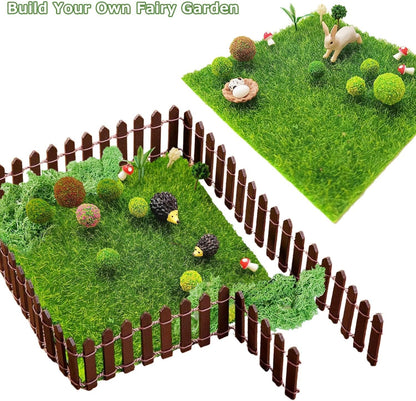 Miniature Garden Accessories, 36Pcs, 6in x 6in Fairy Artificial Grass, Fake Moss, Mini Fairy Garden