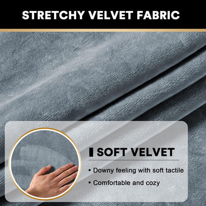 PrinceDeco Stretch Velvet Couch Cushion Cover,Soft Cushion Slipcover for Chair Cushion Fitted Sofa