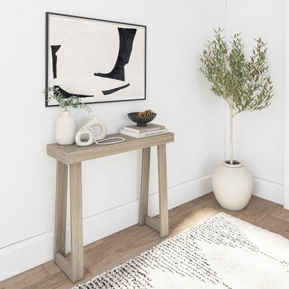 Plank+Beam Solid Wood Console Table, 36 Inch, Sofa Table, Narrow Entryway Table for Hallway, Behind