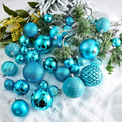 LANGXUN 36pcs Acid Blue Christmas Tree Decorations Balls, Bolas De Navidad, 2025 Christmas Decor