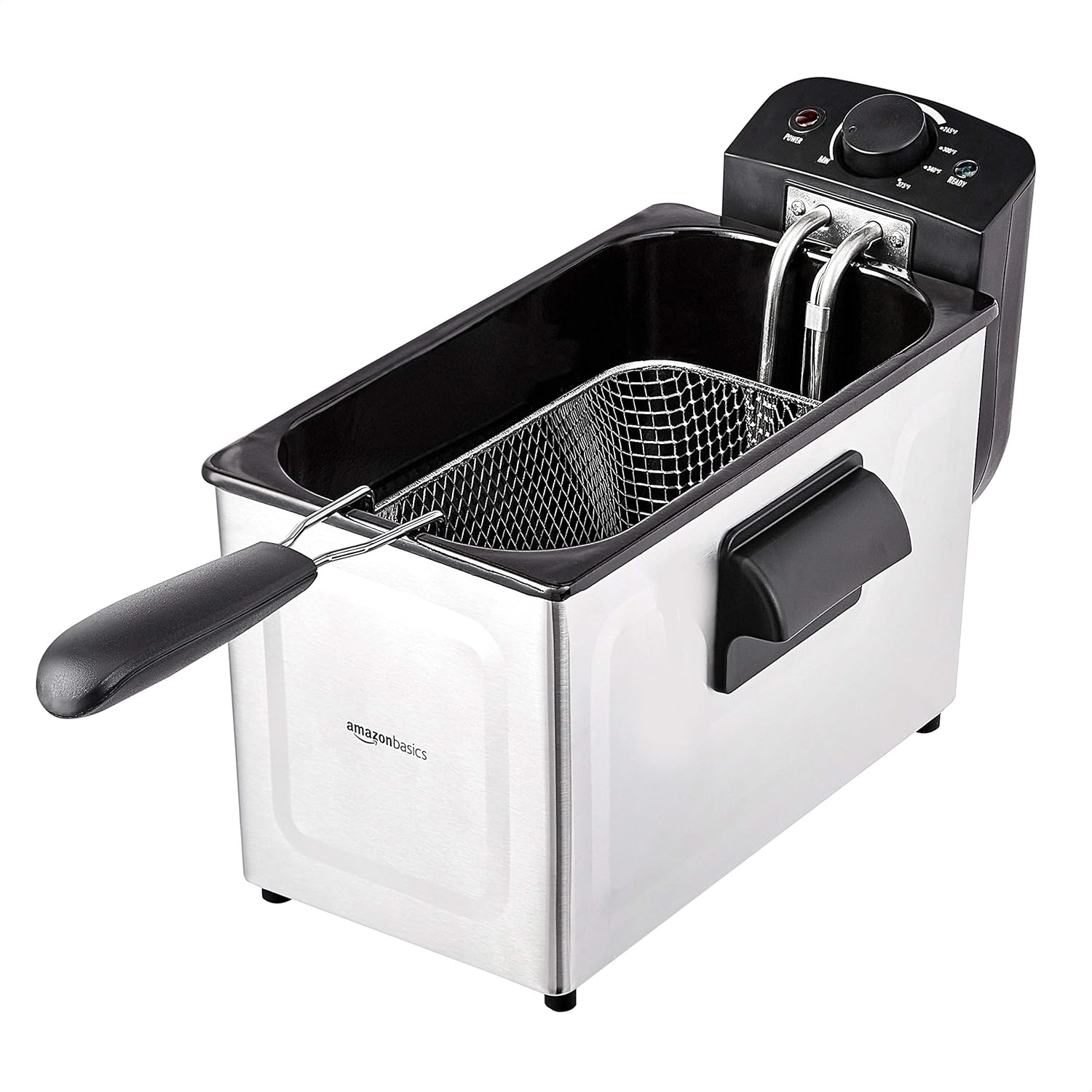 Amazon Basics 3.2-Qt (3.0L) Deep Fryer with 12-Cup Oil Capacity, Adjustable Temperature, Easy