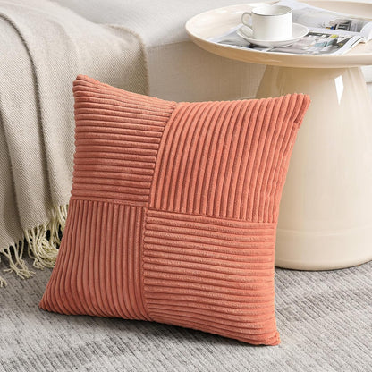 Fancy Homi 2 Packs Coral Decorative Throw Pillow Covers 18x18 Inch for Living Room Couch Bed
