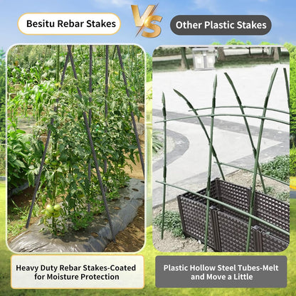 Rebar Stakes 36 inches 16-Pack Concrete Form Stakes Straight 3/8" Diameter Rebar Ground Metal