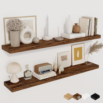 Floating Shelves for Wall, 40 Inch Floating Shelves for Home Decor, Wall Mounted Rustic Wood