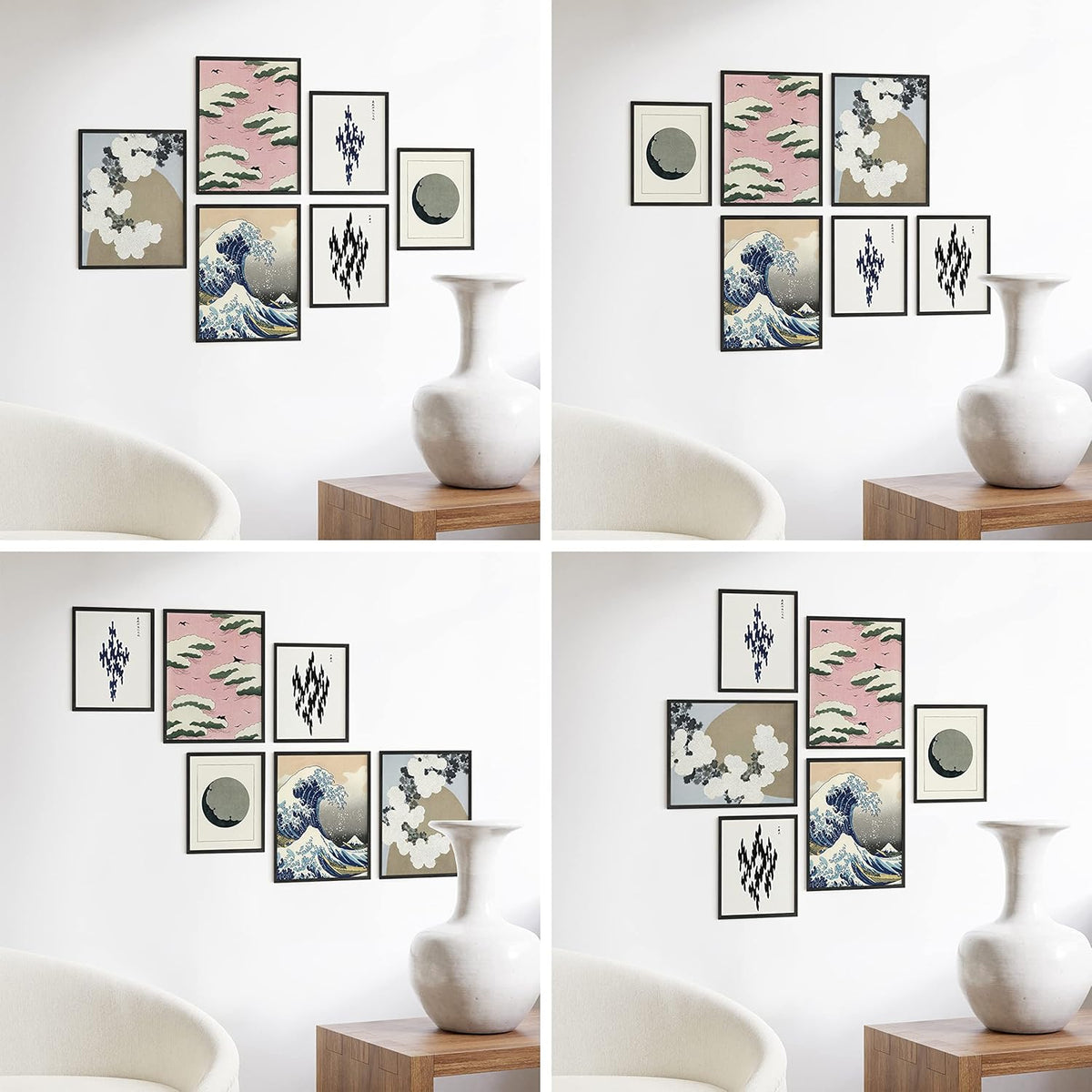 HAUS AND HUES Gallery Wall Picture Frames - Set of 6 Black Picture Frame Sets For Wall Collage
