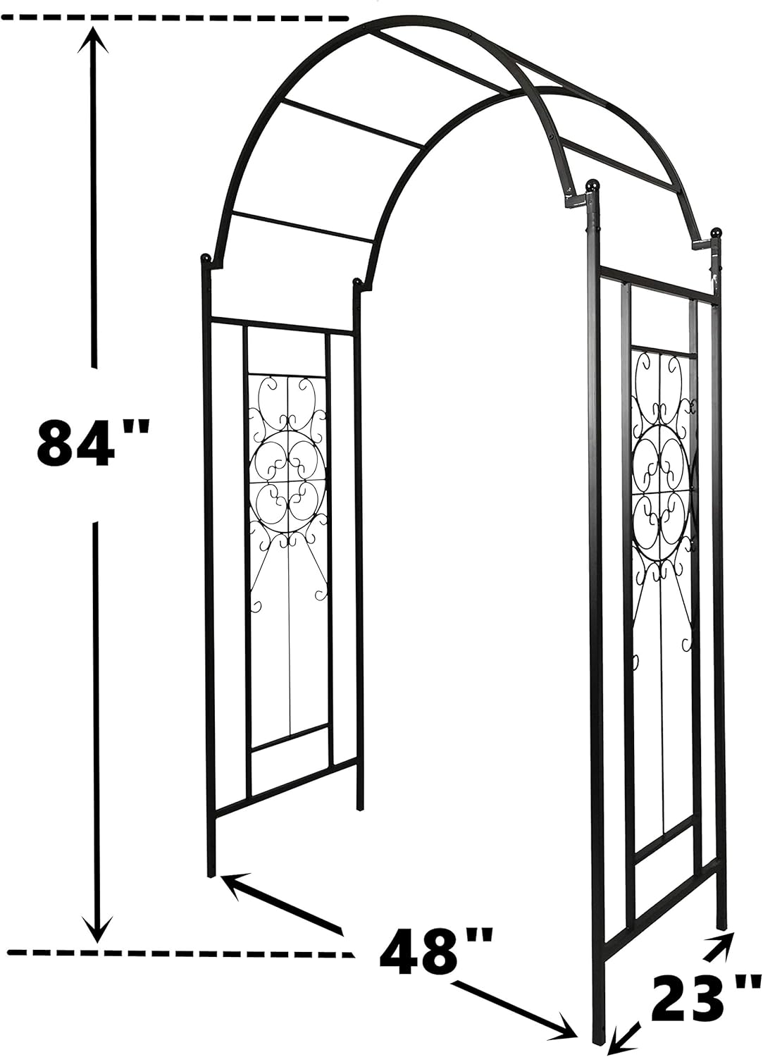 OUTOUR Garden Arch Arbor Arbour Trellis Archway for Climbing Plants Roses Vines Support Rack