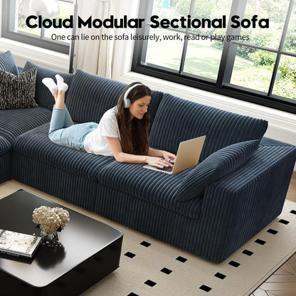 157.5" Cloud Couch Modular Sectional Sofa for Living Room,Modern Sofa with Deep Seat，4 Seater