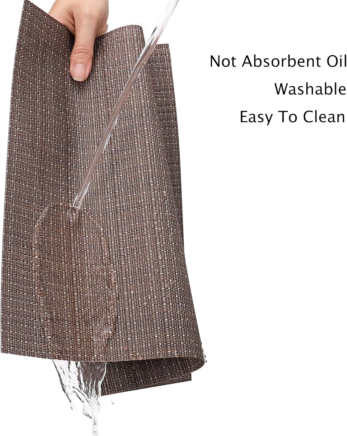 Myir JUN Placemats Set of 4, Vinyl Woven Placemats Place Mats Indoor Set of 4 Washable Table Mats