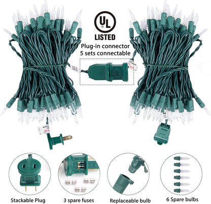 Clear Christmas String Lights 3 Pack 25 Feet 100 Counts Warm Mini Lights for Christmas Indoor