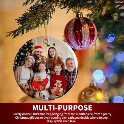 Personalized Christmas Ornaments, Custom Photo & Text 2025 Christmas Tree Ornament, Ideal for Xmas