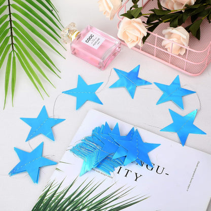 Patelai Glitter Star Garland Banner Decor 130 Feet Star Hanging Bunting Banner Twinkle Backdrop for