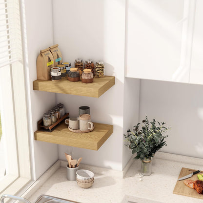 12 Inch Deep Floating Shelves, 16 x 12 Floating Shelf for Books, Rustic Wood Deep Wall Shelves for