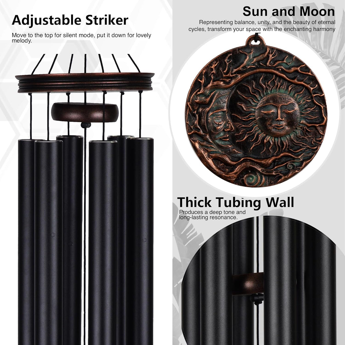 Vanquer Large Wind Chimes for Outside Deep Tone - 46'' Wind Chimes Outdoor Clearance, Memorial