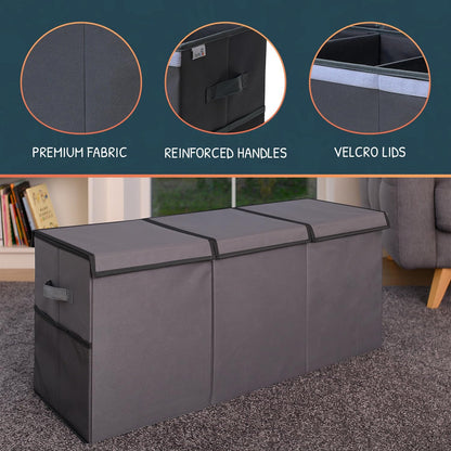 Extra Large Toy Storage Organizer with Lid - Sturdy, Collapsible Toy Chest Storage Box Design