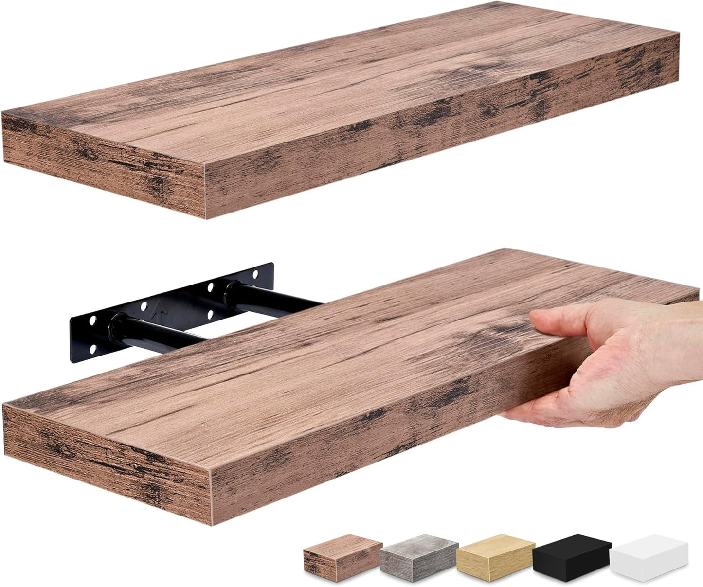 Sorbus Floating Shelves for Wall, Bathroom Shelves Wall Mounted for Kitchen, Bedroom, Bathroom