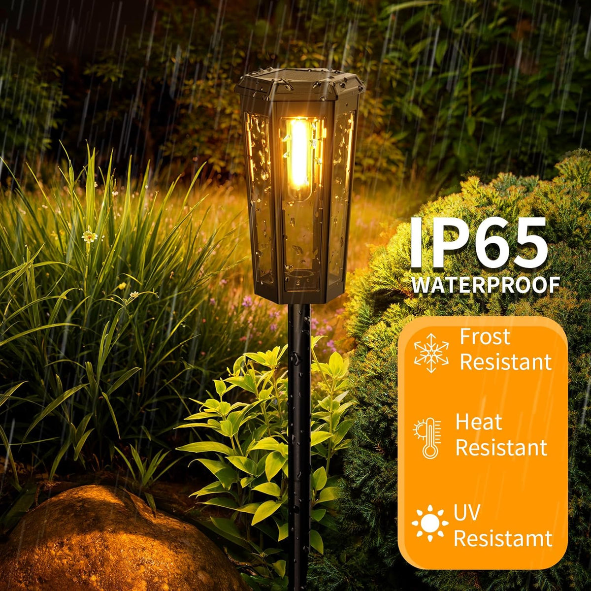 KINKAI Solar Pathway Lights Outdoor - 6 Pack Solar Garden Lights Driveway Light Landscape Lighting