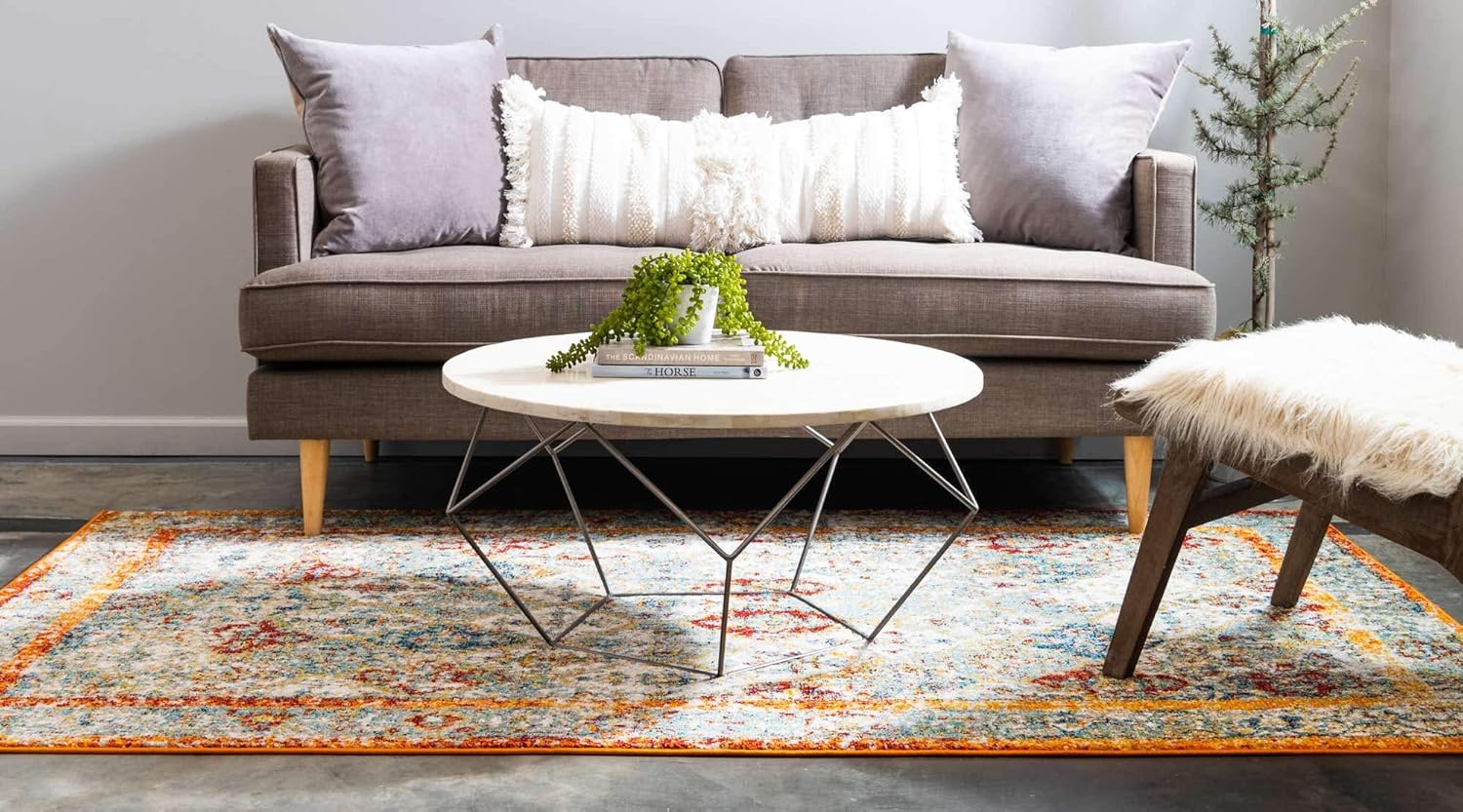 Unique Loom Rosso Collection Vintage, Traditional, Bohemian, Geometric, Distressed, Southwestern