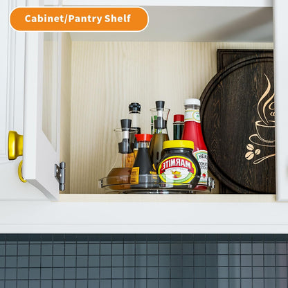 9.5" W Acrylic Clear Lazy Susan Turntable for Cabinet,Kitchen Countertop,Refrigerator and Pantry