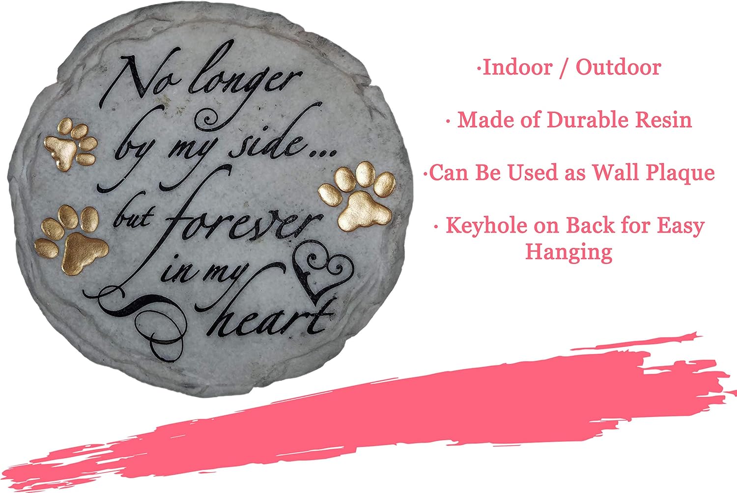 Spoontiques - Garden Décor - No Longer by My Side Stepping Stone - Decorative Stone for Garden