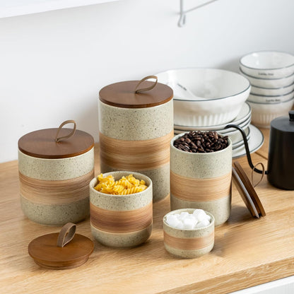 Spice Jars with Lid, Coffee Container Kitchen Food Storage Jars for Spice Sugar Tea Bag, Stackable