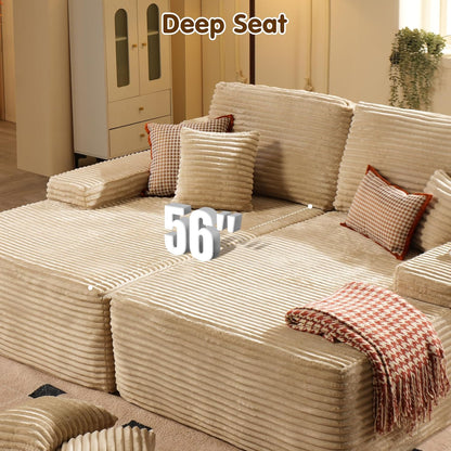 ovios 81" Oversized Sectional Double Lounge Chaise with Cloud Plush Sofa Bed, No Assembly Required