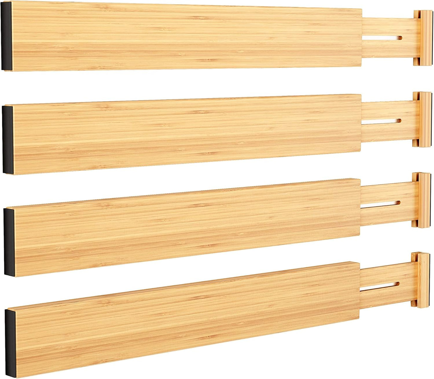 BAMEOS Drawer Divider,Expandable Bamboo Separators Adjustable Utensil Knife Fork Tool Kitchen