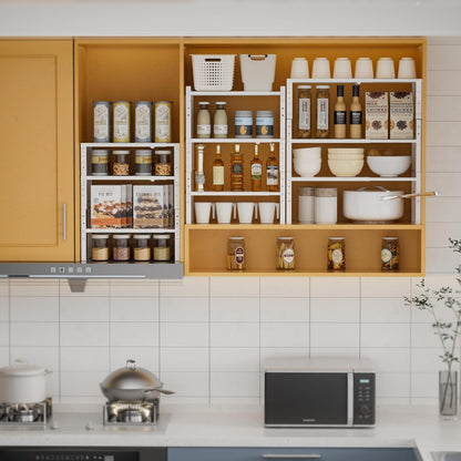 Expandable,Stackable Spice Rack,Seasoning Organizer and Storage,Spices Jar Racks for