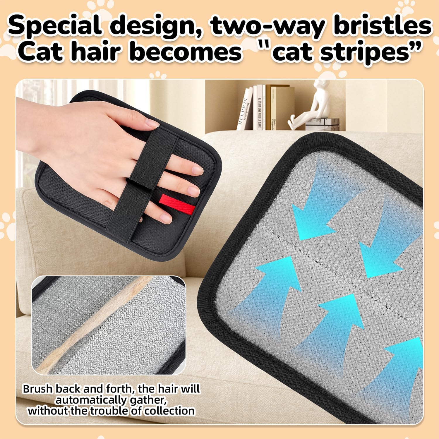 Pet Hair Remover, electrostatic pet Hair Removal Gloves, cat and Dog pet Hair Removal Tools