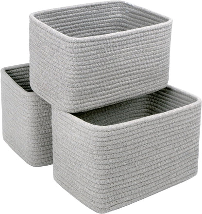 Small Baskets Set of 3-11"x7"x7" Perfect Toy Baskets for Storage, Ideal Storage Basket for Cube
