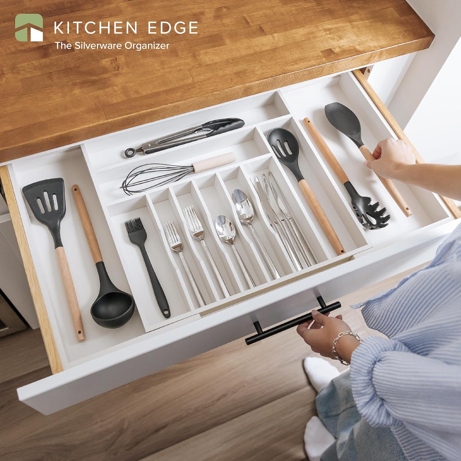 Premium Silverware, Flatware and Utensil Organizer for Kitchen Drawers, Food-Safe Contract Grade