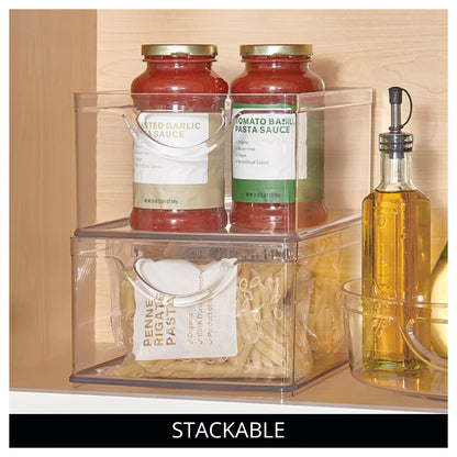 iDesign Plastic Stackable Kitchen Cabinet Storage Bin, Clear