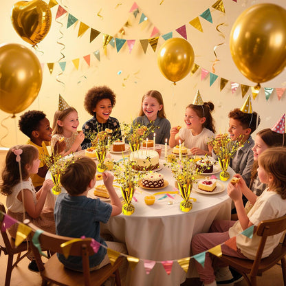 6 Pack Metallic Foil Spray Centerpiece Star Table Decoration Burst Table Centerpieces for Birthday