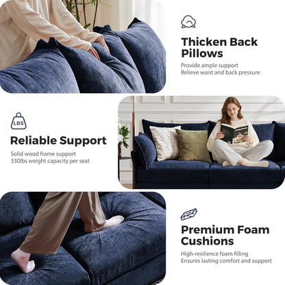 136.4" Oversized Modular Sectional Sofa, L Shaped Convertible Couch with Movable Ottoman, Large 7