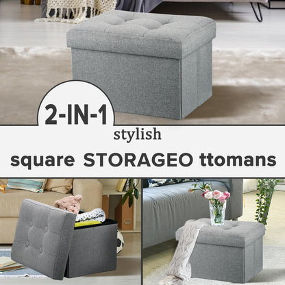 LINMAGCO Ottoman Storage Ottoman with Storage Small Foot Rest Stool Under Desk Stool Short Folding