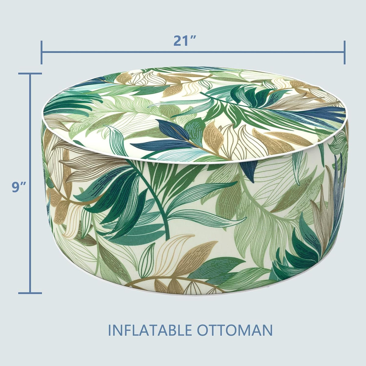 LVTXIII Inflatable Stool Ottoman Footrest with Handle, Decorative Fade-Resistant Foot Stool, Indoor