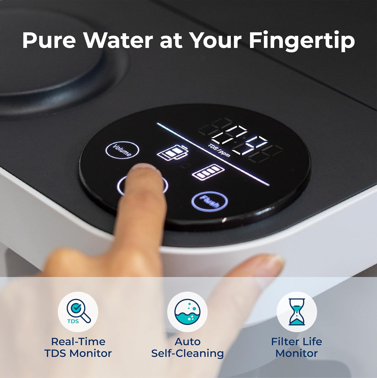 Bluevua RO100ROPOT-LITE Countertop Reverse Osmosis Water Filter System, 5 Stage Purification, 3:1
