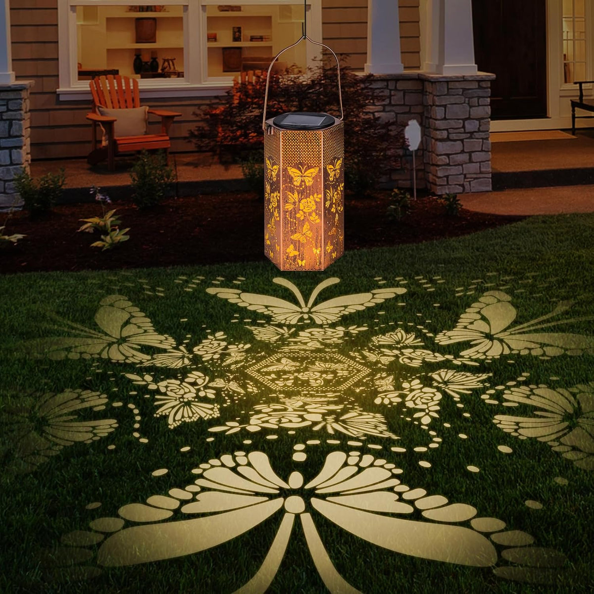 2 Pack Butterfly Solar Lanterns Outdoor Waterproof - Birthday Gifts for Women, Mom, Butterflies