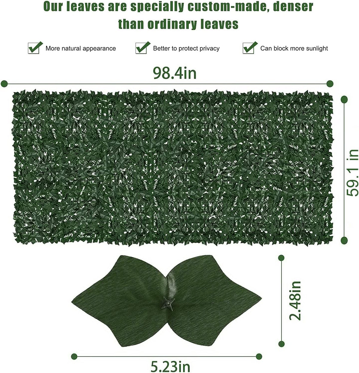 Faux Ivy Fence Privacy Screen Outdoor Expandable Artificial Greenery Roll Fake Hedge Wall Patio