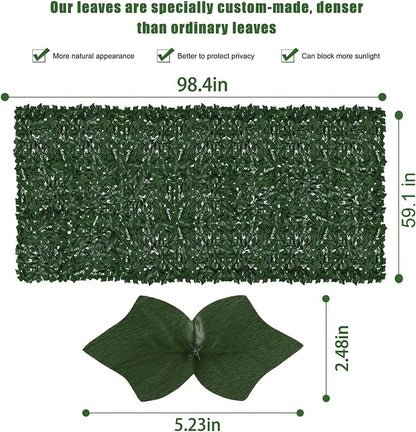 Faux Ivy Fence Privacy Screen Outdoor Expandable Artificial Greenery Roll Fake Hedge Wall Patio