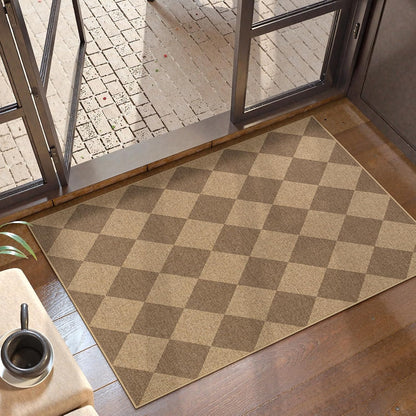 Lahome Checkered Easy Jute Rug, 2x3 Entryway Rug Indoor Outdoor Front Door Mat, Farmhouse Neutral