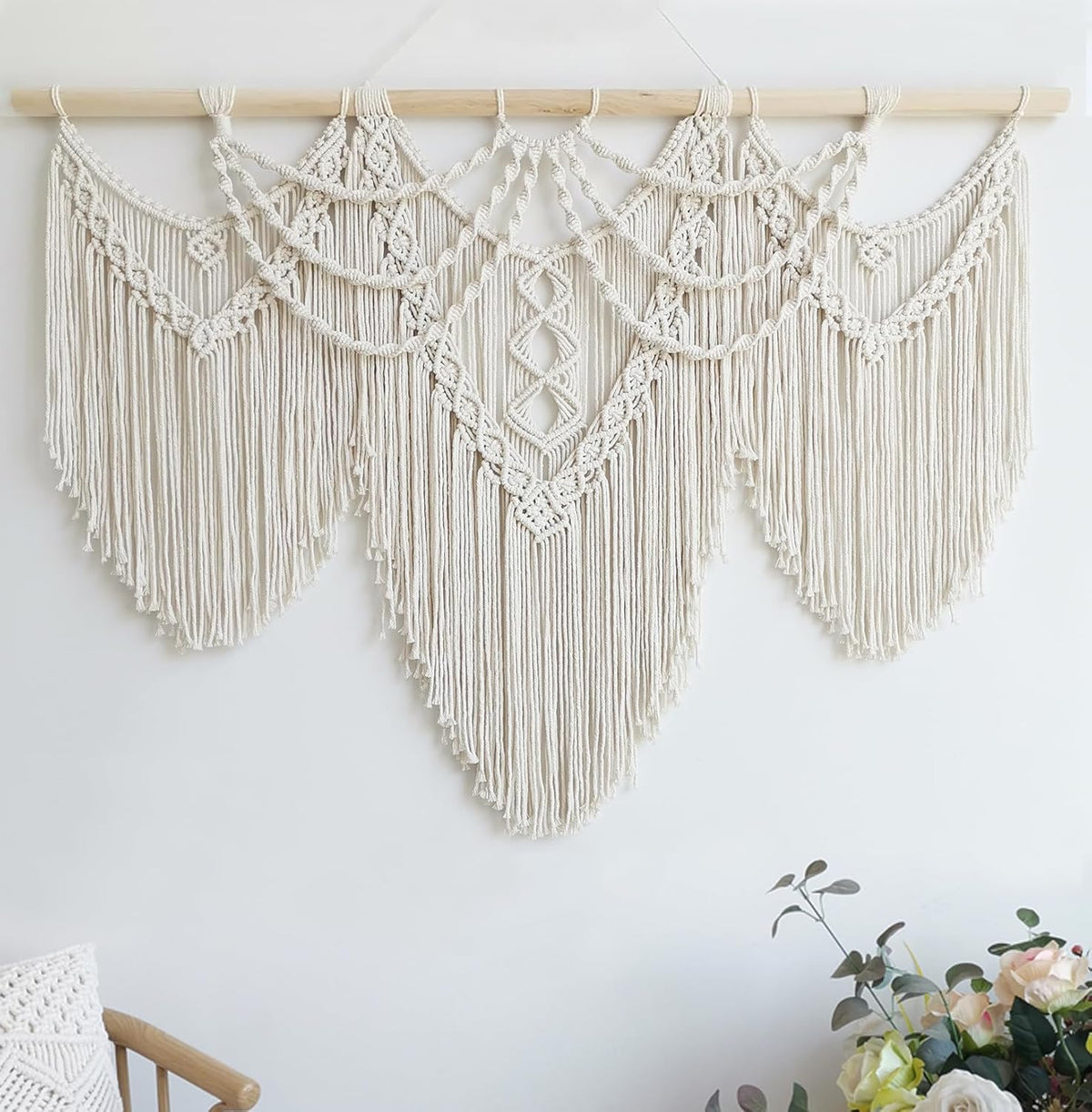 Achart Macrame Wall Hanging Large- Boho Wall Decor- large wall art- Wall Decor Living Room- Macrame