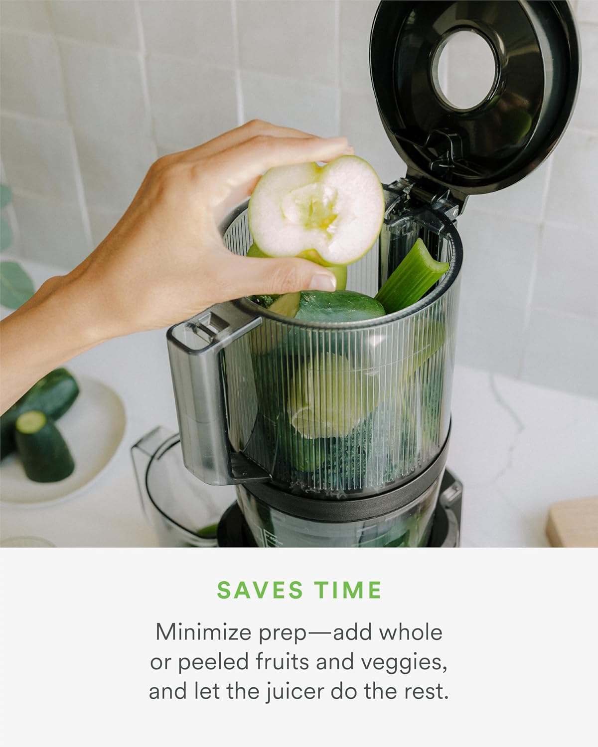 Nama J2 Cold Press Juicer – Self Feeding for Hands-Free Operation with Wide Mouth Hopper for Whole