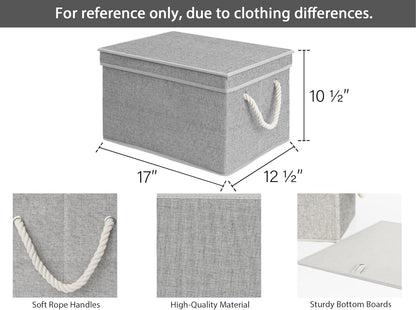 StorageWorks Storage Bins with Lids, Decorative Storage Boxes with Lid and Soft Rope Handles
