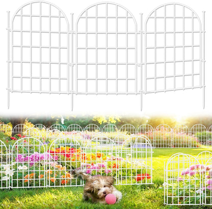 32.5ft(L) x 22in(H) Panels Garden Fence, 30 Panels Arched No Dig Fence, Decorative Animal Barrier