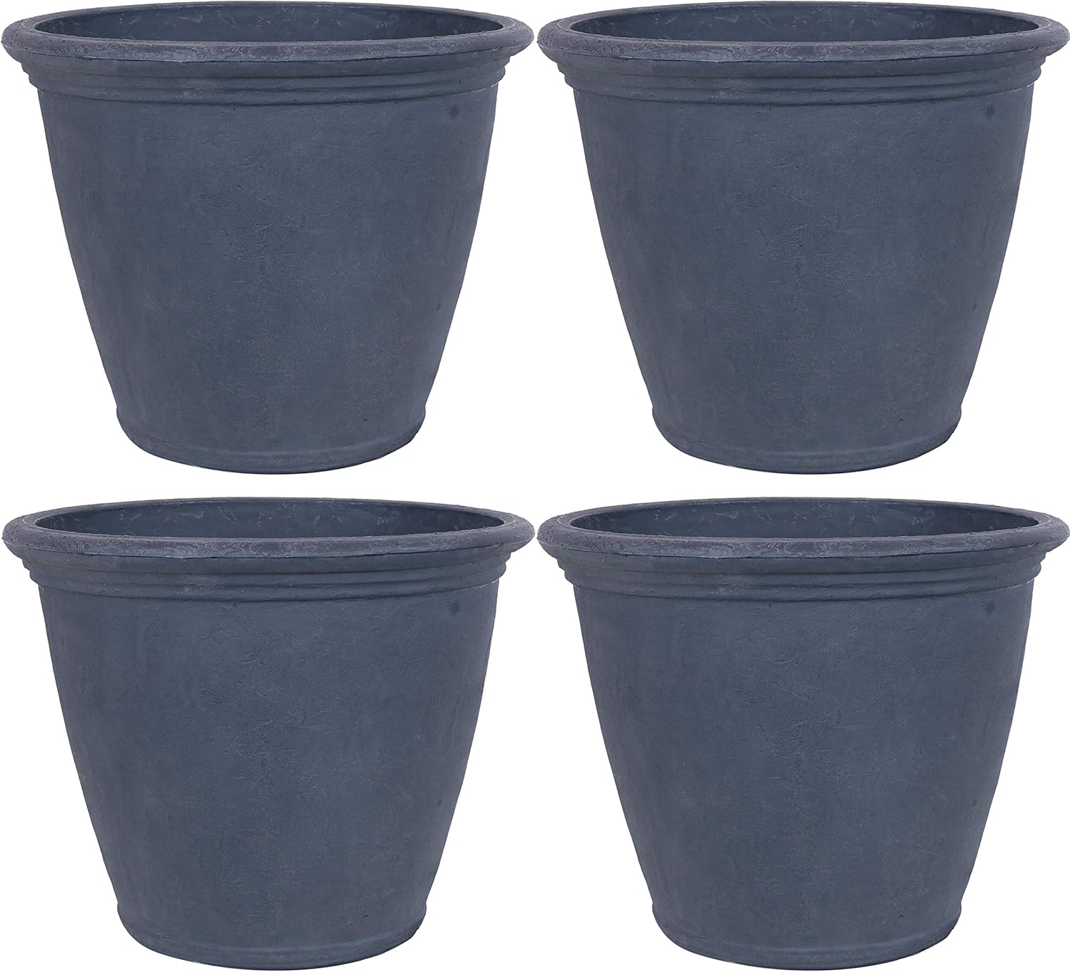 Sunnydaze 24-Inch Anjelica Large Plastic Pot for Plants - Outdoor Polyresin Round Planter with