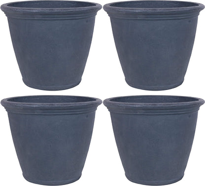 Sunnydaze 24-Inch Anjelica Large Plastic Pot for Plants - Outdoor Polyresin Round Planter with
