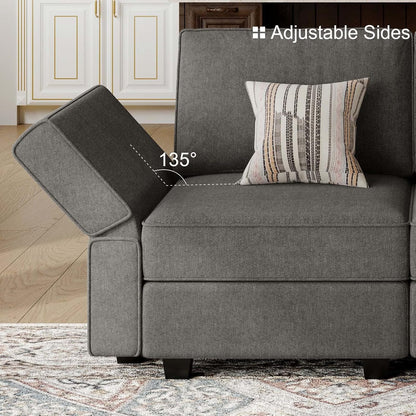 Belffin Modular Sectional Sleeper Sofa Couch with Storage Ottoman Convertible Sectional Couches for