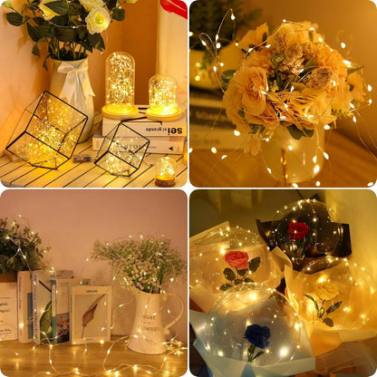 24 Pack Fairy Lights Battery Operated 7 Feet 20 Led Christmas Twinkle String Lights Silver Wire