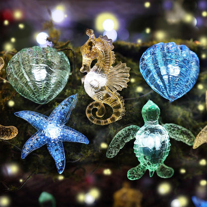 Ocean Theme String Lights Indoor Nautical Décor-USB or Battery Operated 10ft 30 LED Sea Horse